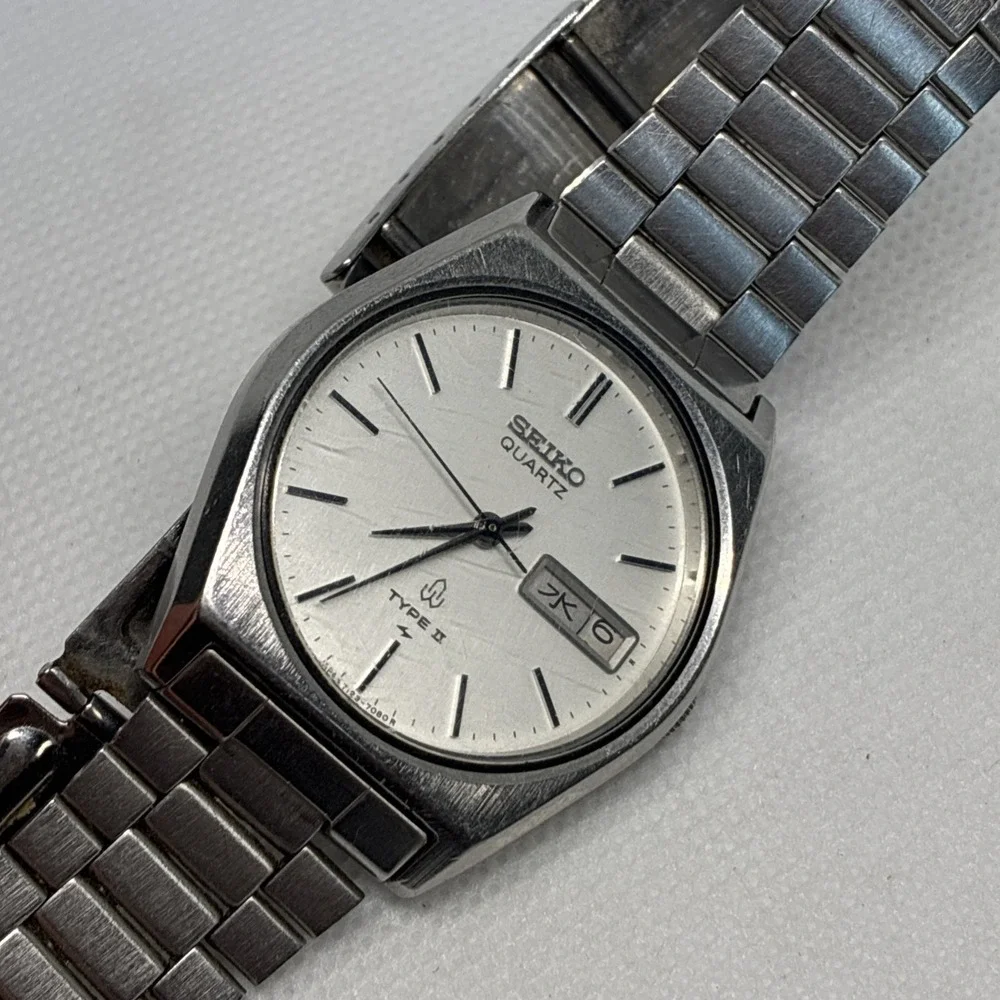 Seiko Type II 34mm Quartz 7123-7080 Day/Date - Running - Read !!